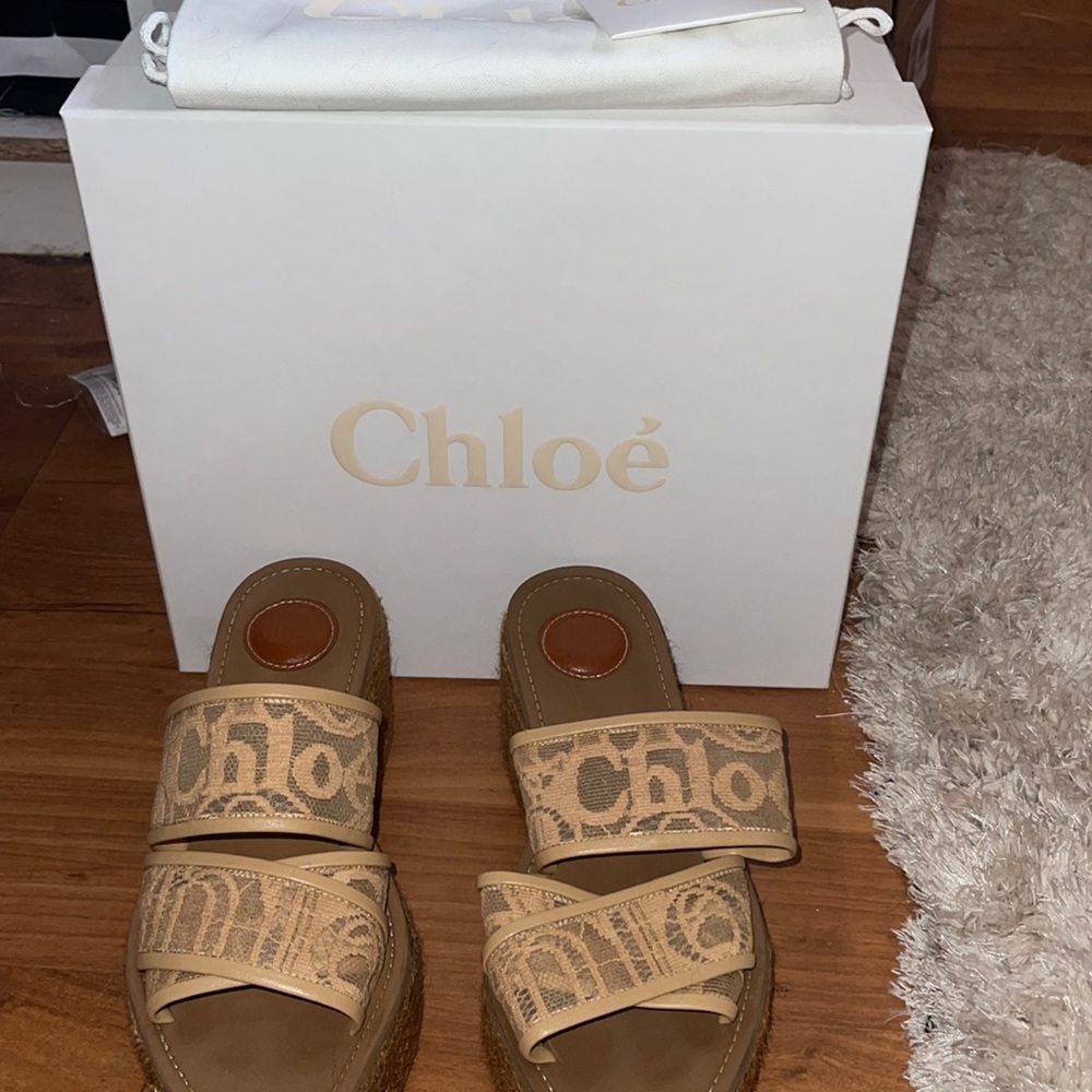 Chloe woody wedge sandals